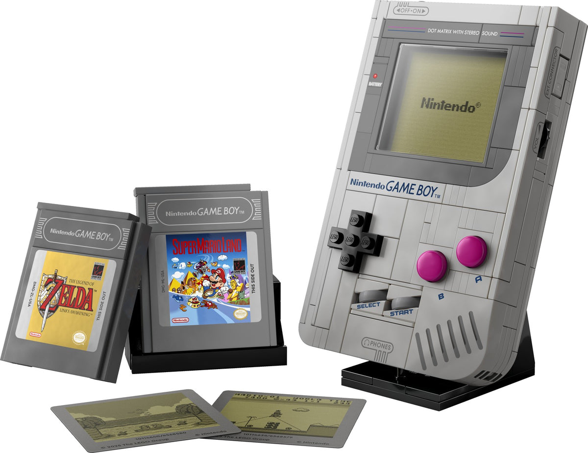 LEGO Game Boy 72046 with interchangeable cartridges and display stands