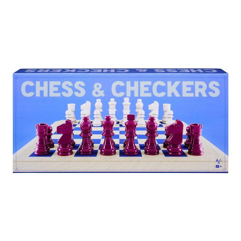 Spin Master Wooden Chess & Checkers Set
