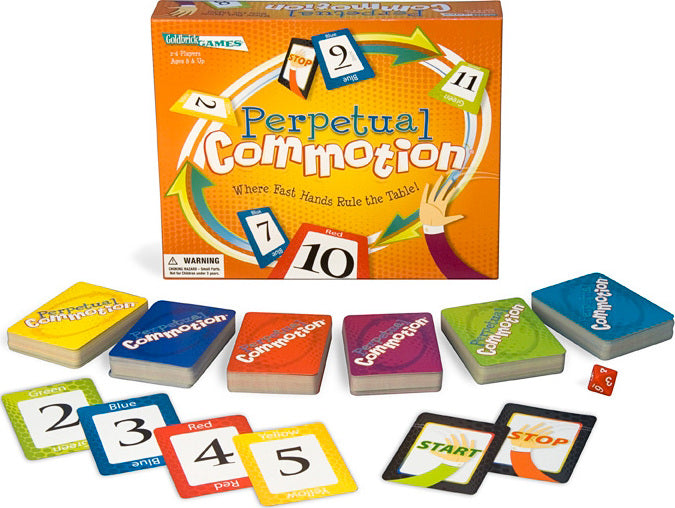 Perpetual Commotion card game box and cards